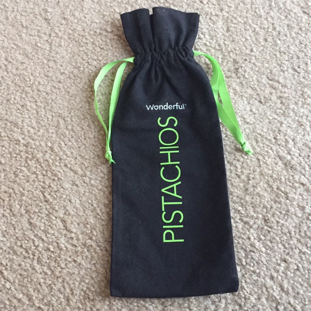 Pistachios by Wonderful Black Green Text Nut Cinch Bag 🥜